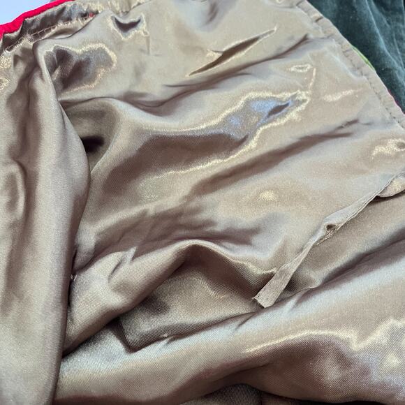 Dillards Trimsetter Velvet Christmas Tree Skirt 60" Round Forest Green Red Tie - Picture 6 of 8